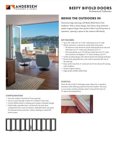 View Andersen Windows Bifold Door Product Options